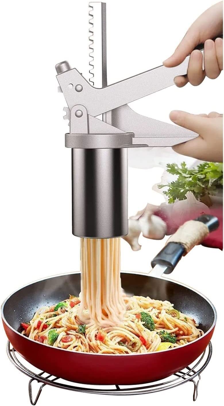 Premium Stainless Steel Pasta Maker Machine - Manual Noodle Press with 10 Shape Attachments for Homemade Spaghetti, Fettuccine, Lasagna & Penne | Perfect for Italian Cooking, Family Meals & Restaurant-Quality Pasta at Home
