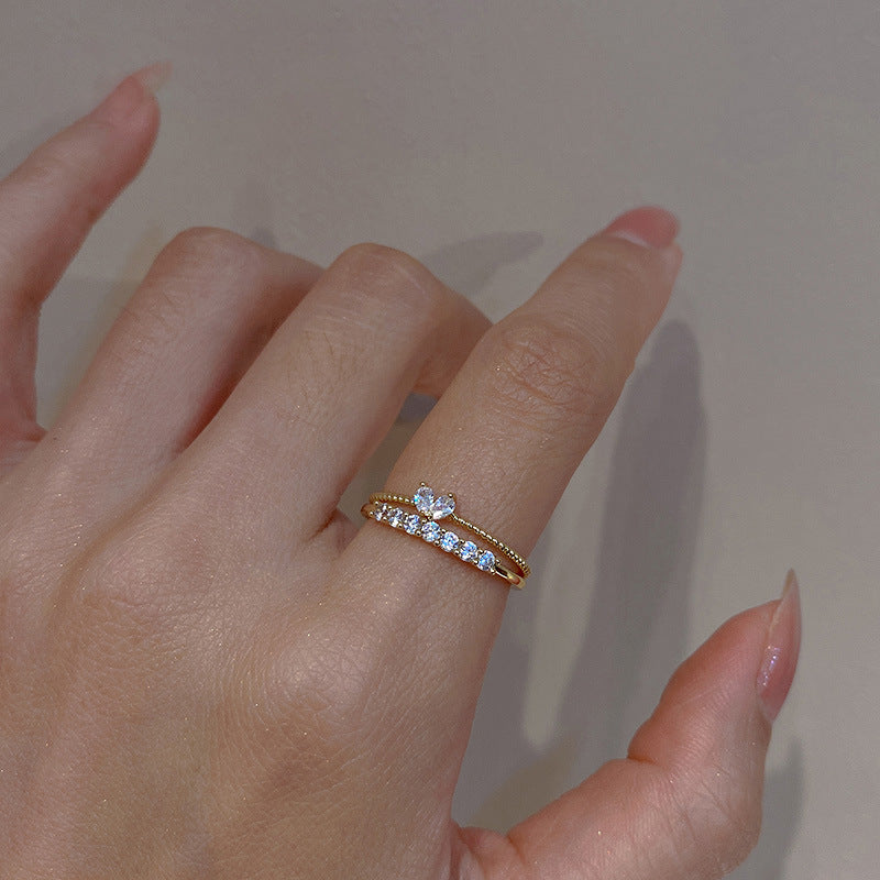 Minimalist Tiny Heart Stacking Rings Set - Dainty Gold & Silver Layering Rings for Women | HR617 | Perfect for Everyday Wear, Stacking Jewelry Trend & Gift Giving