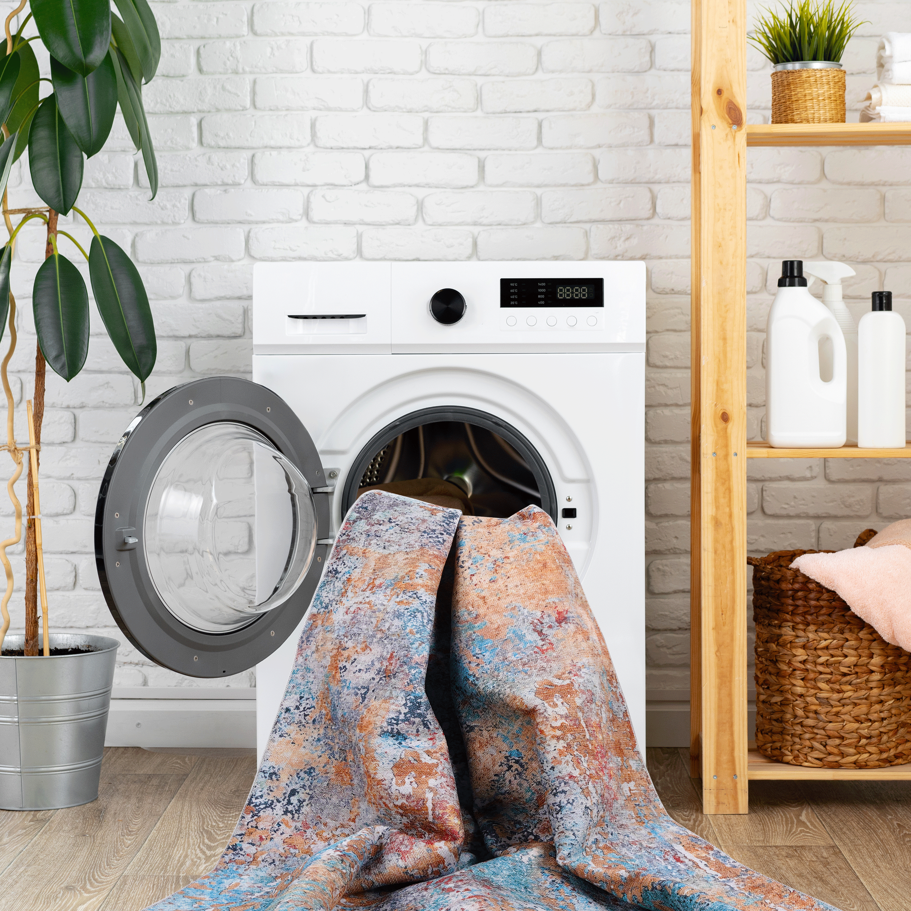 DTY Signature 8x10 Washable Low Pile Non-Slip Area Rug - Foldable, Non-Shedding, Kid & Pet Friendly - Perfect for Living Room, Bedroom, Kitchen (Multi, 8' x 10') - Adds Comfort & Style to Your Home Decor