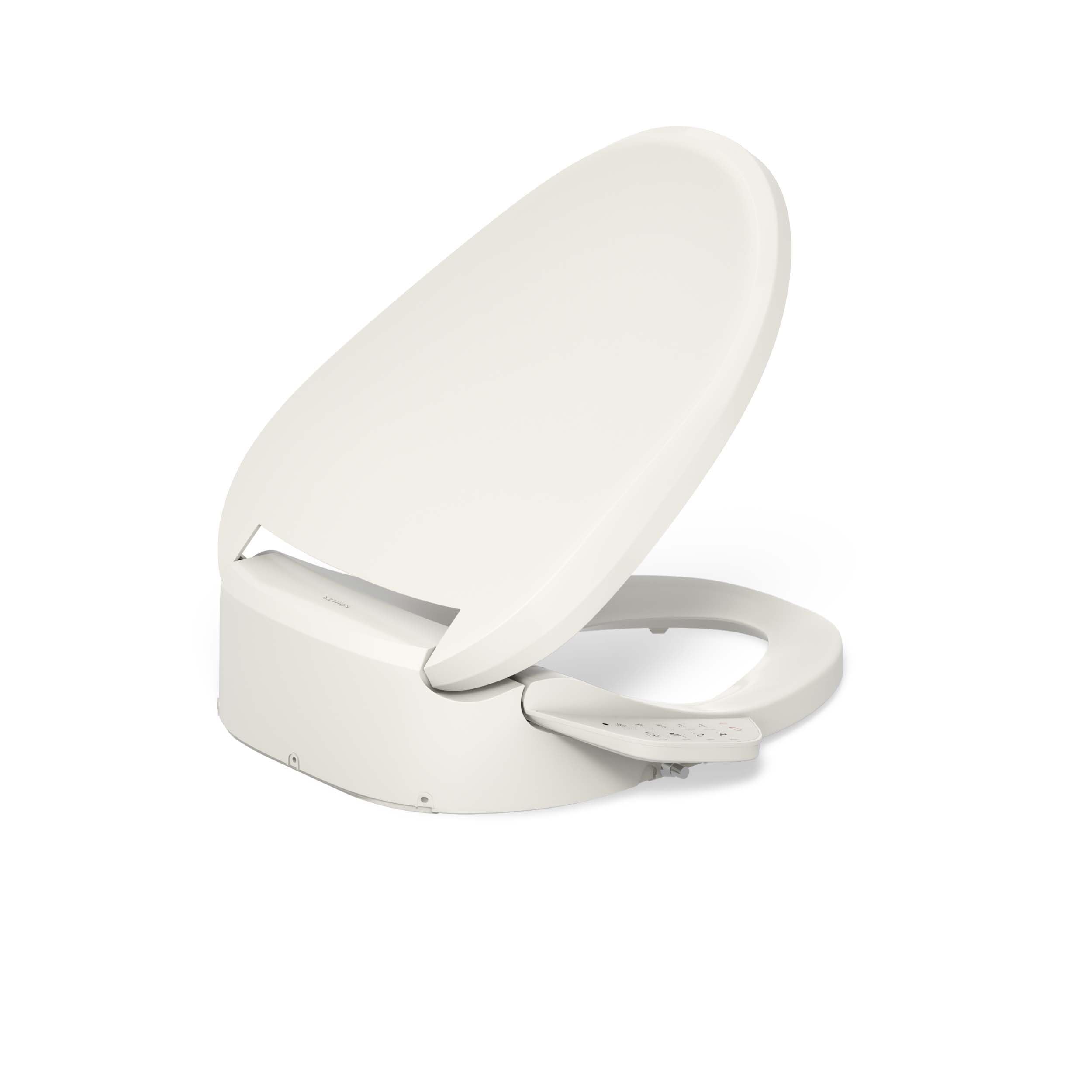 KOHLER PureWash E590 Elongated Heated Bidet Toilet Seat - White with Side Panel, Quiet Close Lid, Self-Cleaning Nozzle, Adjustable Water Pressure & Nightlight - Easy DIY Installation for Bathroom Upgrade (Perfect for Modern Homes & Luxury Bathrooms)