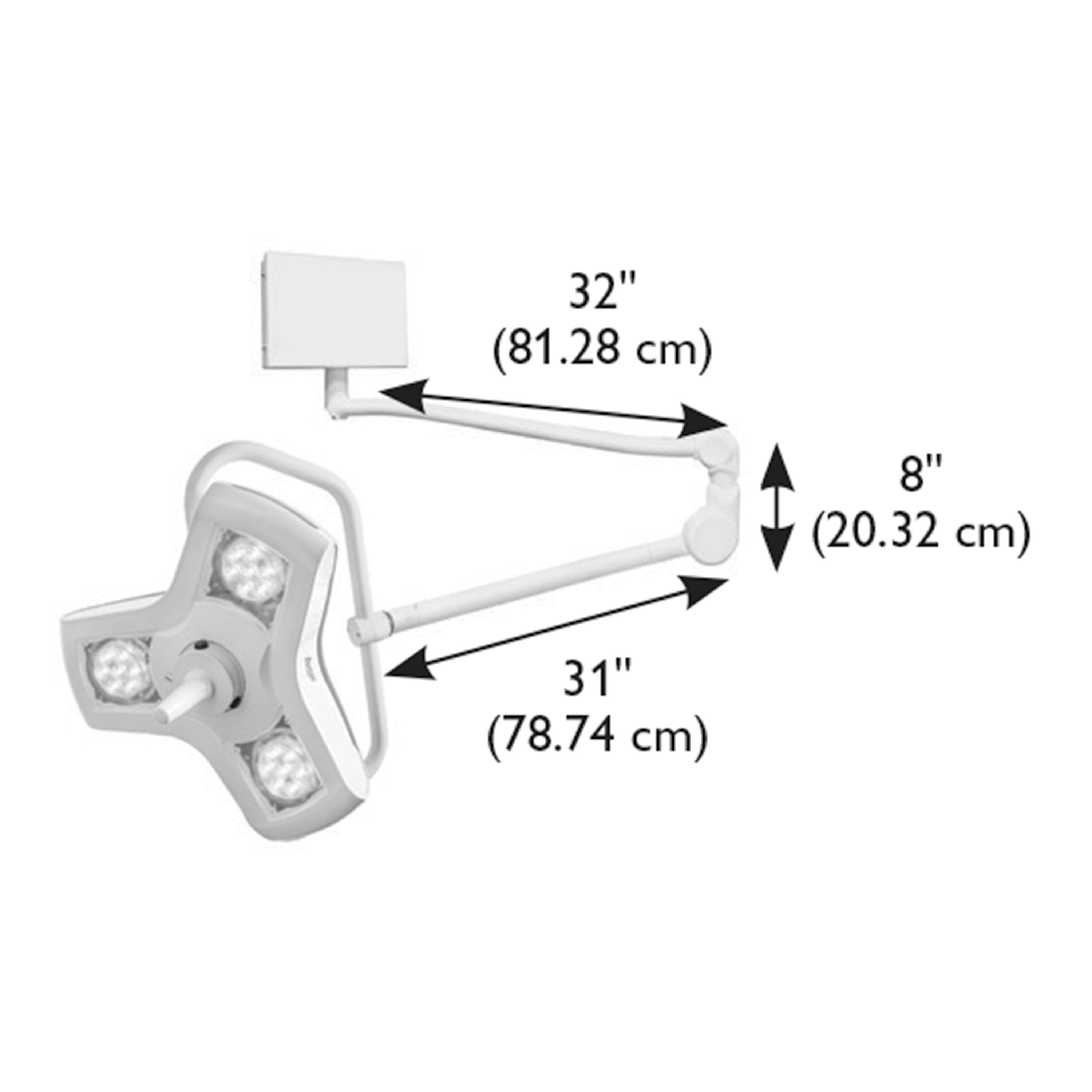 Burton Medical AIM® HI LED Exam Light ALED070 - Wall Mounted Medical Lighting for Clinics & Hospitals - Bright, Energy-Efficient LED for Dental & Surgical Procedures