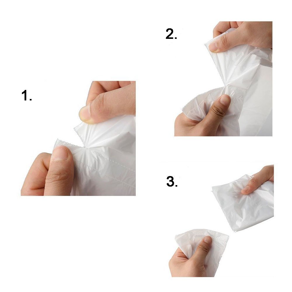 4 Gallon Medium Trash Bags - 150 Count (3 Rolls) - Clear White Heavy Duty Garbage Bags for Kitchen, Bathroom, Office & Outdoor Use
