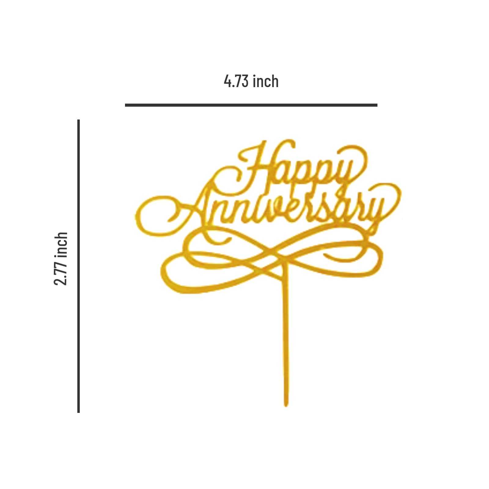 Happy Anniversary Cake Topper Set - 6pcs Rose Gold Acrylic Wedding Cake Toppers for Anniversary Party Decorations, Golden Happy Anniversary Cake Decor Supplies - Perfect for Wedding Anniversaries, Bridal Showers & Romantic Celebrations