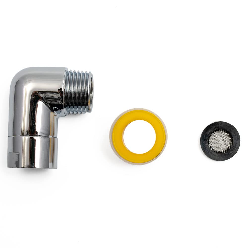90 Degree Shower Head Elbow Adapter - Adjustable Shower Extension for Easy Installation - Perfect for Bathroom, RV & Tight Spaces