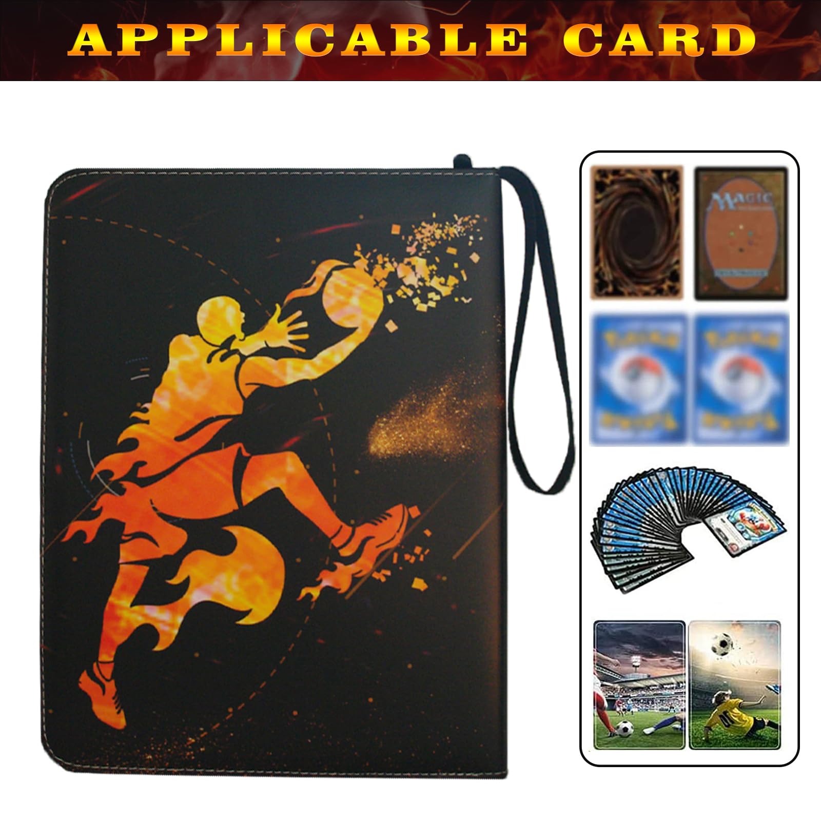 400 Pocket Basketball Trading Cards Binder - Sports Card Collectors Album with 50 Removable Sleeves | Perfect for Organizing NBA, MLB, NFL & Pokemon Cards | Great for Collectors, Players & Gift Giving