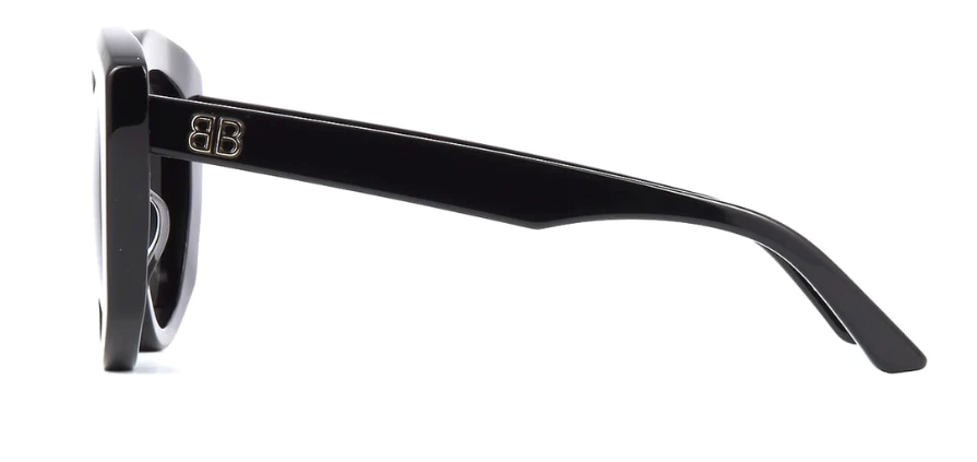 Balenciaga BB0126S 001 Black/Grey Oval Women's Sunglasses - UV Protection Fashion Shades for Women - Perfect for Beach, Driving & Outdoor Activities