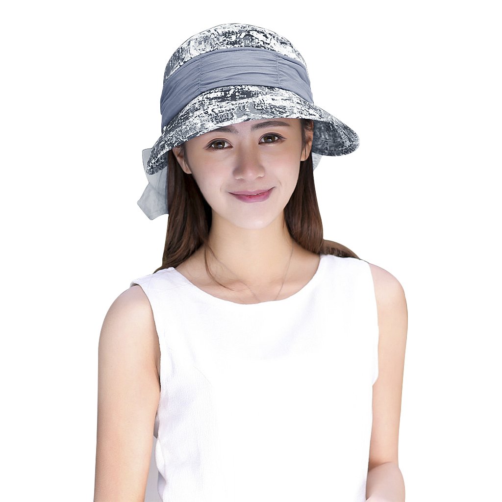 Women's Foldable Wide Brim Sun Hat with Neck Flap - UPF 50+ UV Protection for Fishing, Hiking & Outdoor Activities - Lightweight Travel Sun Visor for Beach, Gardening & Summer Wear
