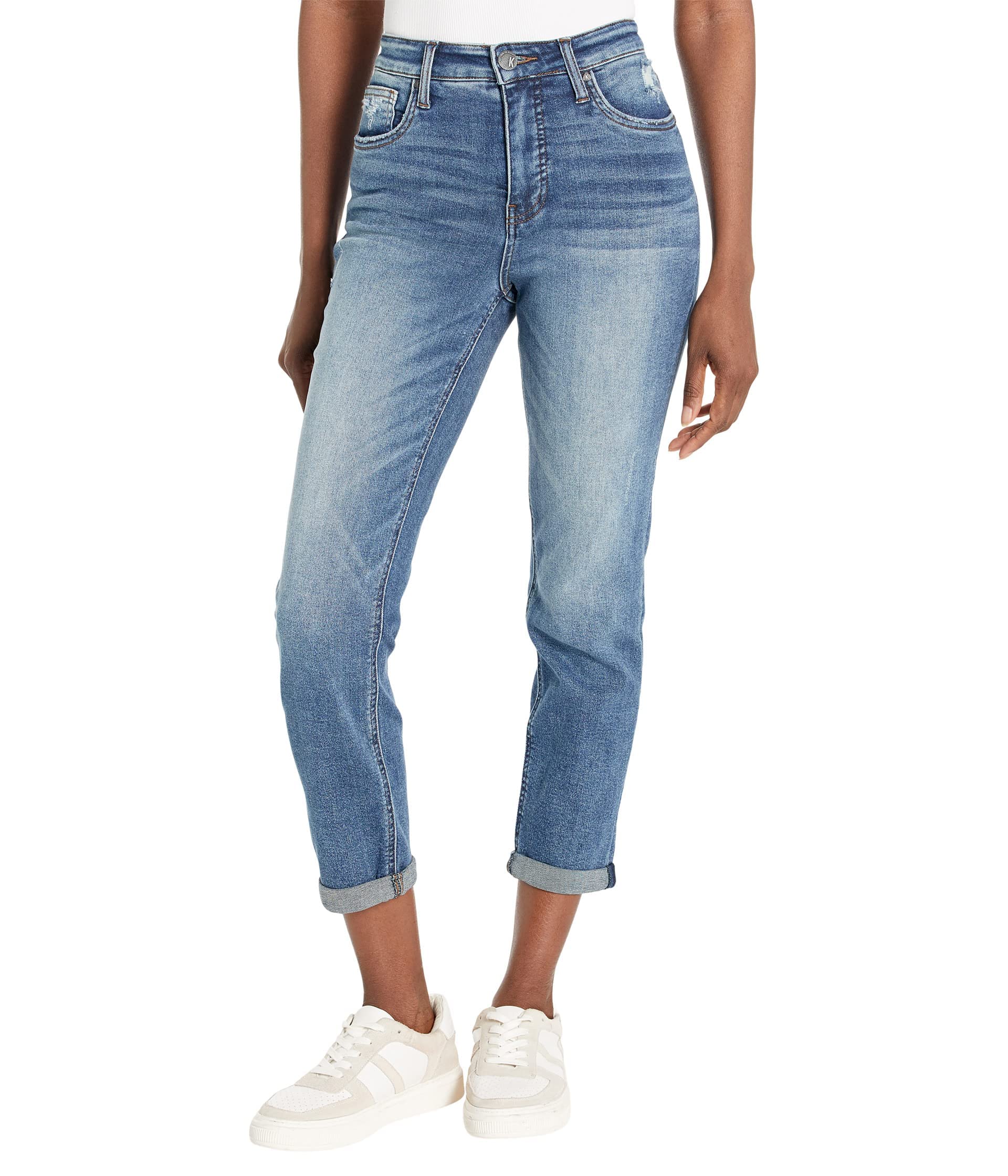 KUT from the Kloth Rachael High Waist Mom Jeans for Women - Vintage Denim Stretch Skinny Jeans (Clean Wash) | Perfect for Casual Outfits, Date Night & Everyday Wear