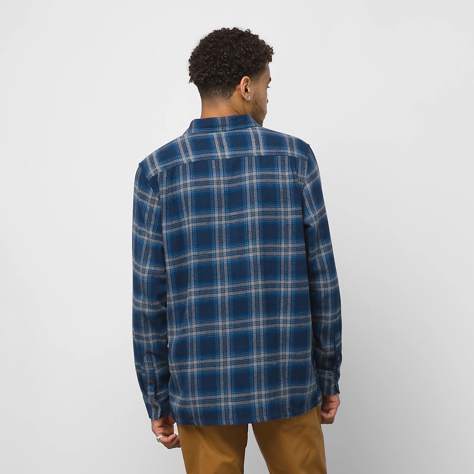 VANS Straight Hem Melange Flannel Dress in Blues/Stormy Weather - Casual Comfort for Everyday Wear & Outdoor Adventures