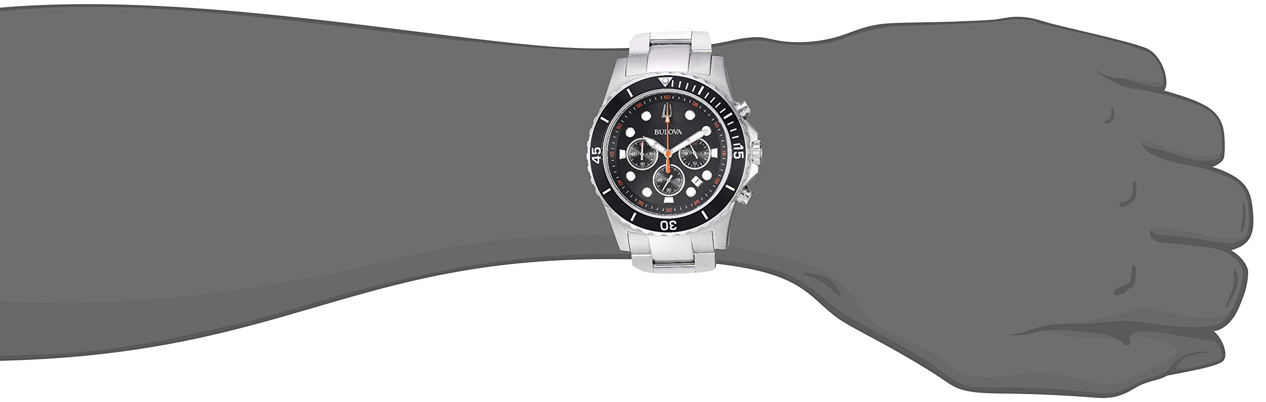 Bulova Men's Classic Sport Chronograph Quartz Watch with Date, Luminous Hands, 100M Water Resistant - Perfect for Swimming, Diving & Everyday Wear | Model 98B326