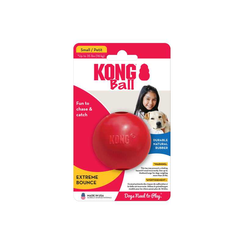 Kong Classic Dog Toy Ball with Hole - Durable Chew Toy for Aggressive Chewers, Fetch & Training - Perfect for Large & Small Dogs