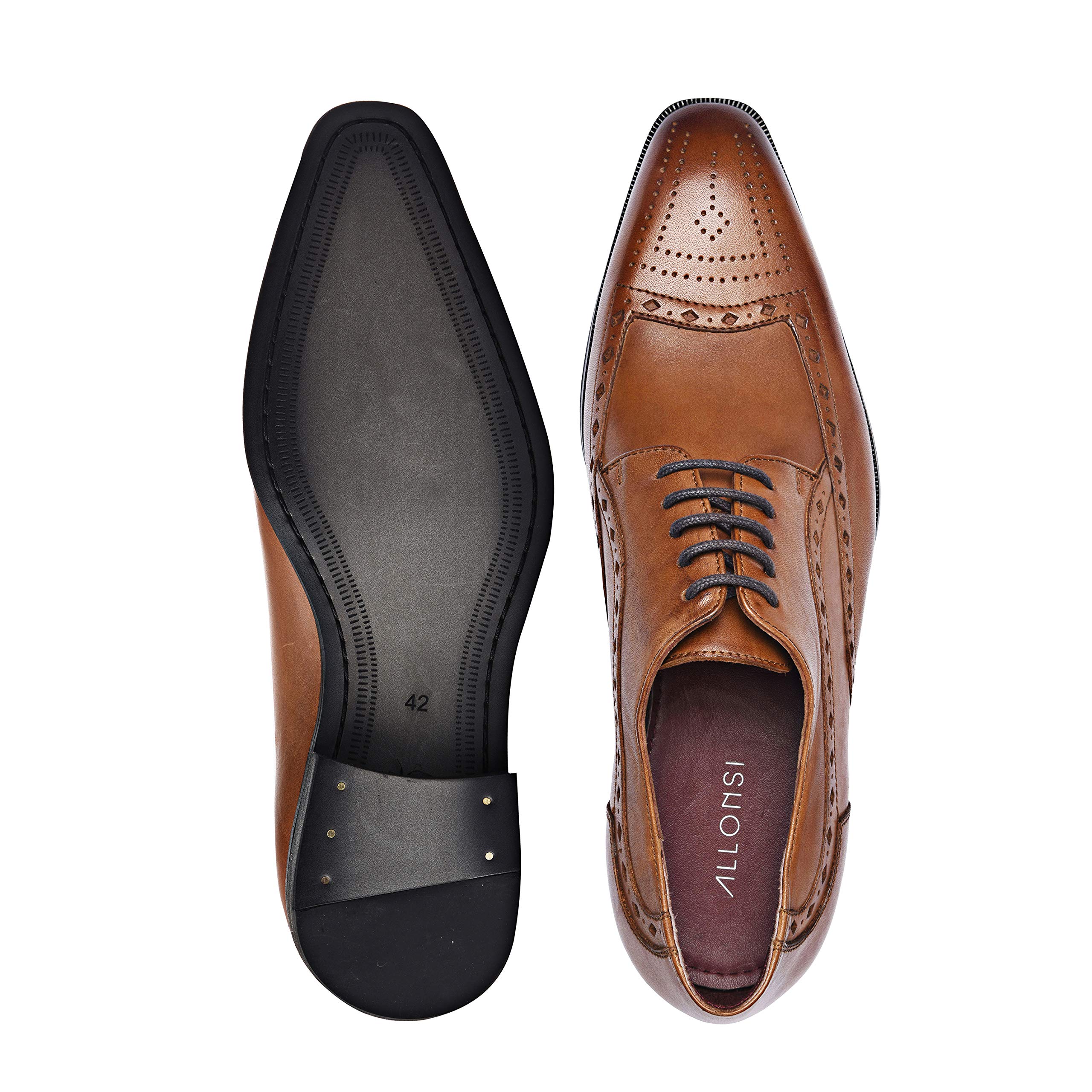 Genuine Leather Dress Shoes for Men | Italian Oxford Formal Shoes | Handcrafted with Leather Sole | Perfect for Weddings, Business & Special Occasions