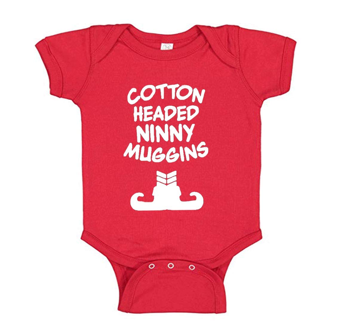 Elf Movie Quote Baby Romper - Cotton Headed Ninny Muggins Onesie for Christmas Fans | Cute Holiday Outfit for Infants & Toddlers