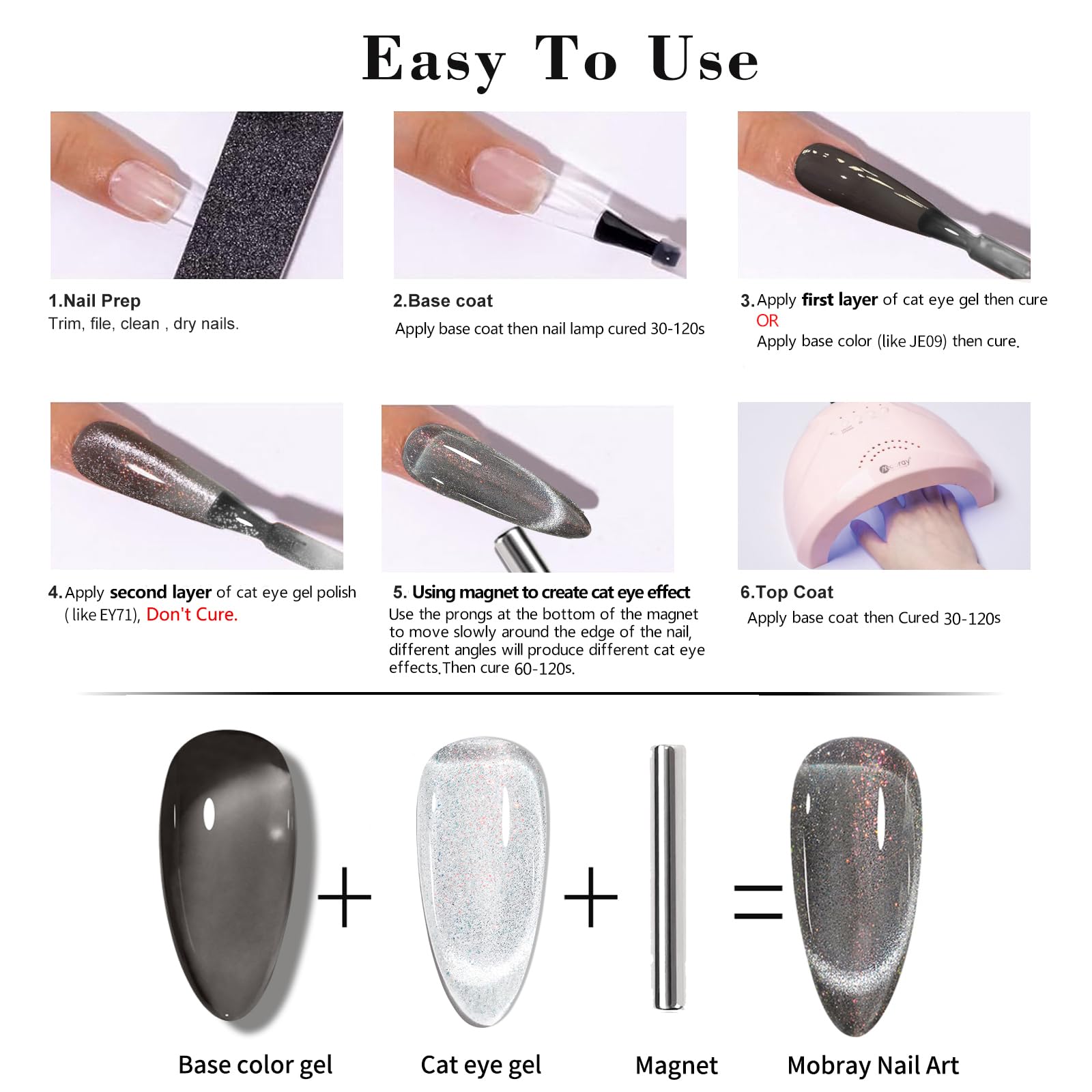 Emerald Green Cat Eye Gel Polish 15ml - UV Magnetic Glitter Nail Polish with Magnet - Long Lasting Translucent Nail Gel for Women - Nail Art Design (EY74) - Perfect for Salon, Home Manicures & Special Occasions