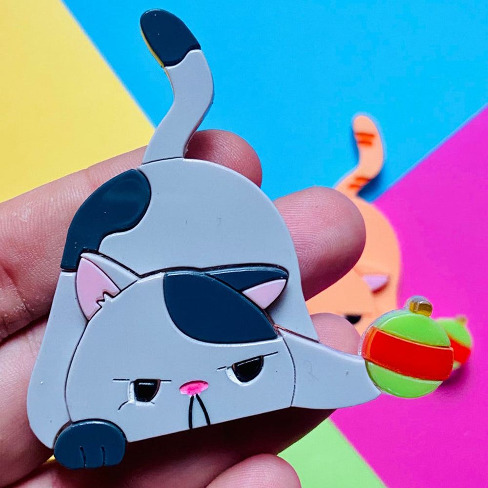 Christmas Collection - Little Christmas Hunter Acrylic Brooch by Makokot Design | Holiday Gift, Christmas Party Accessory, Festive Outfit Pin
