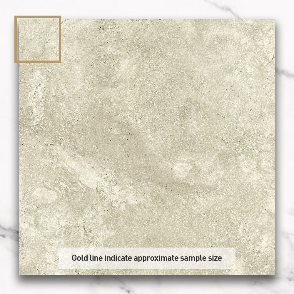 Premium Kronos Beige 600x600mm Porcelain Tiles - Matte Finish with Authentic Travertine Look | Perfect for Bathroom, Kitchen & Living Room Flooring
