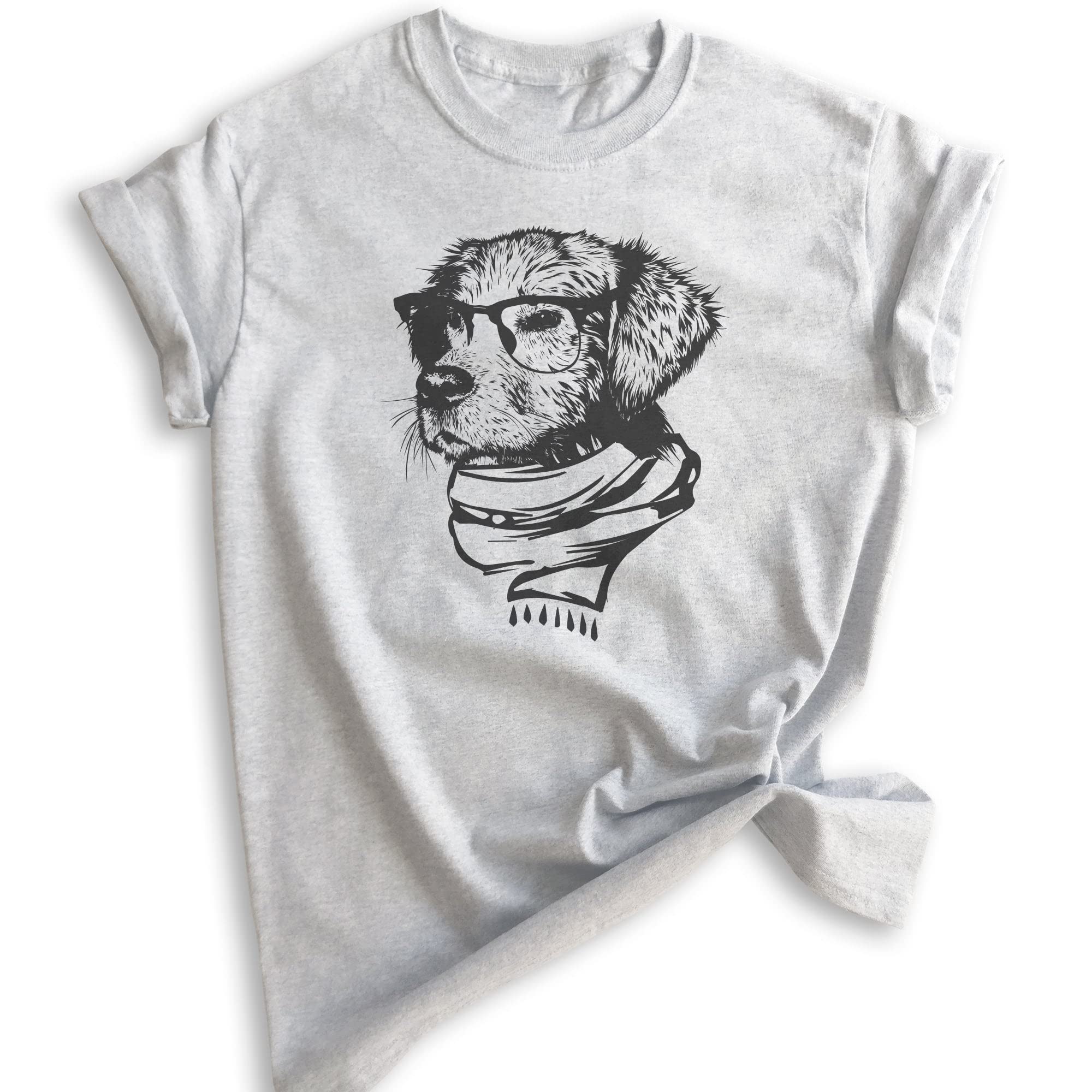 Stylish Hipster Dog Graphic T-Shirt for Men & Women - Funny Dog Lover Tee with Glasses - Perfect Gift for Pet Owners - Great for Casual Wear, Dog Parks & Pet Lover Events