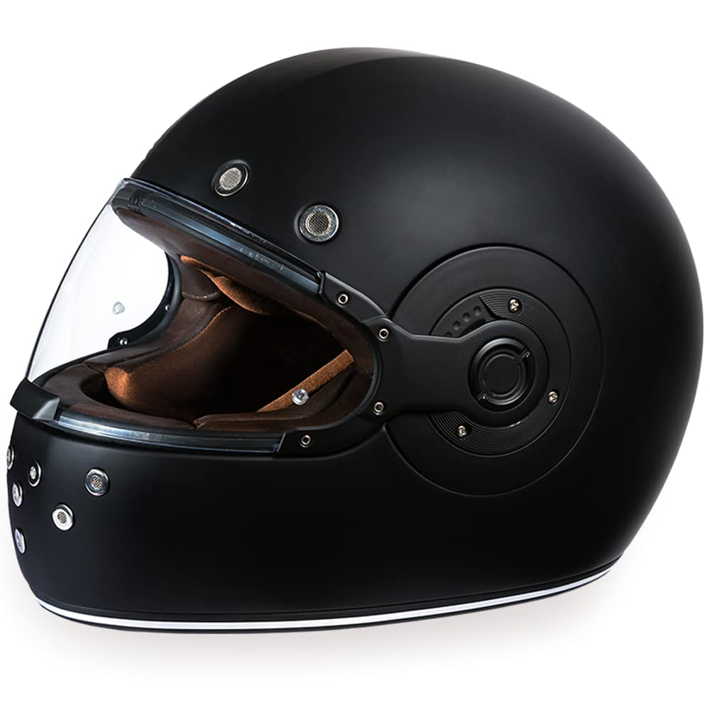 Vintage Daytona Full Face Motorcycle Helmet - DOT Approved for Cruisers & Scooters - Safe Riding Gear for Men & Women