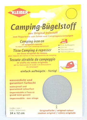 100% Cotton Canvas Tent Repair Patch with Awning - Iron-On Fabric Patch for Outdoor Gear & Camping Equipment (Grey) - Perfect for Tents, Tarps, Backpacks & Outdoor Adventures