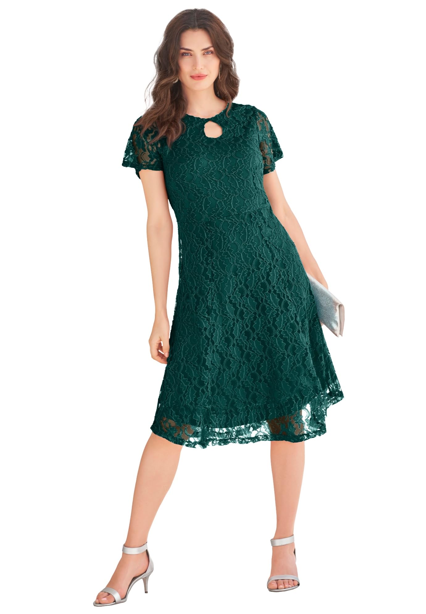 Romantic Plus Size Keyhole Lace Dress for Women | Elegant Formal & Party Wear | Perfect for Weddings, Cocktail Parties & Date Nights