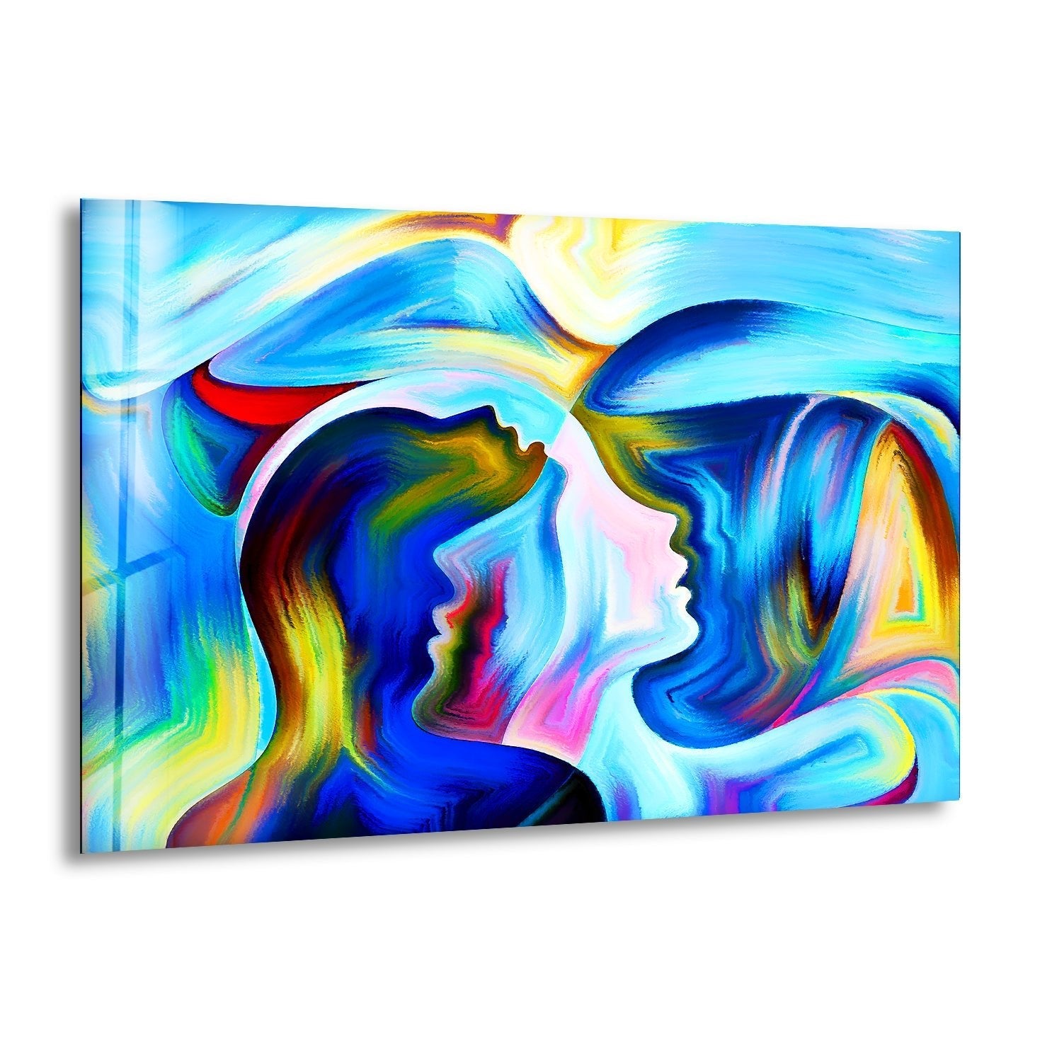 Abstract Woman Glass Wall Art - Modern Handmade Glass Painting for Home & Office Decor - Perfect for Living Room, Bedroom, or Office Wall Decor