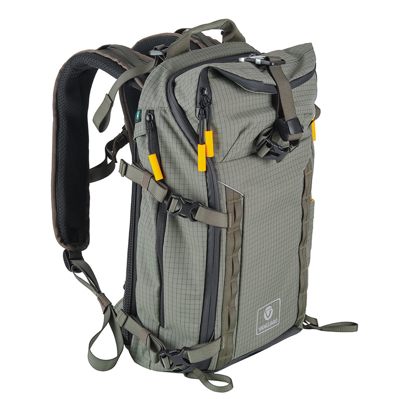 VEO Active 42M Khaki Green Camera Backpack with USB Charger Port - Waterproof DSLR Bag for Travel, Hiking & Photography | Fits Laptop & Camera Gear