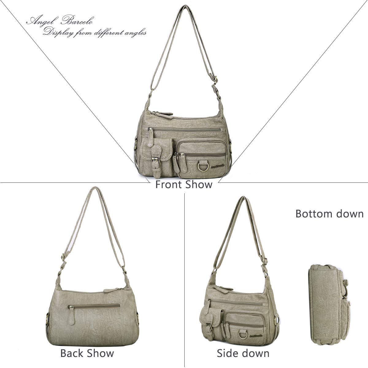 Angel Barcelo Crossbody Bag - Women's PU Leather Purse for Daily Use & Travel