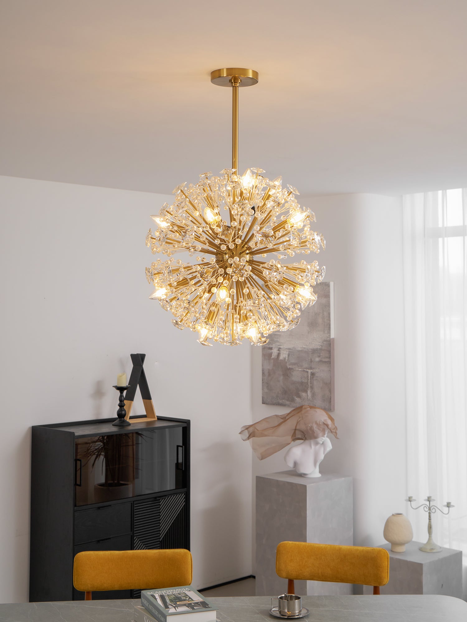 Dickinson Chandelier - Elegant Crystal Ceiling Light Fixture for Dining Room, Living Room & Bedroom | Modern Home Lighting Decor