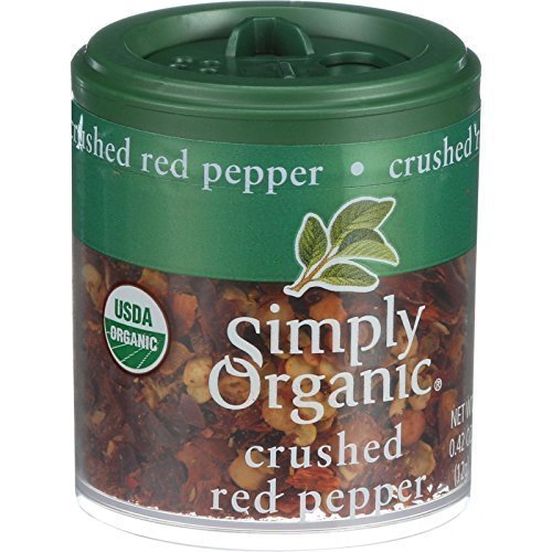 Simply Organic Crushed Red Pepper, 0.42 oz (Pack of 12) | USDA Certified Organic | Non-GMO | Gluten-Free | Perfect for Pizza, Pasta, Salads & Cooking