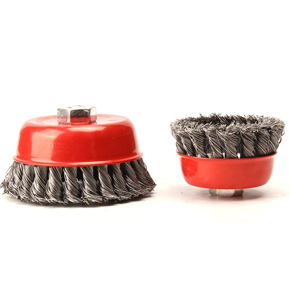 4PCS Heavy Duty Rotary Angle Grinder Brush Set - Red Rust Removal Wire Wheel for Metal Cleaning, Edge Blending & Surface Prep - Ideal for DIY, Welding, Auto Repair & Metalworking Projects