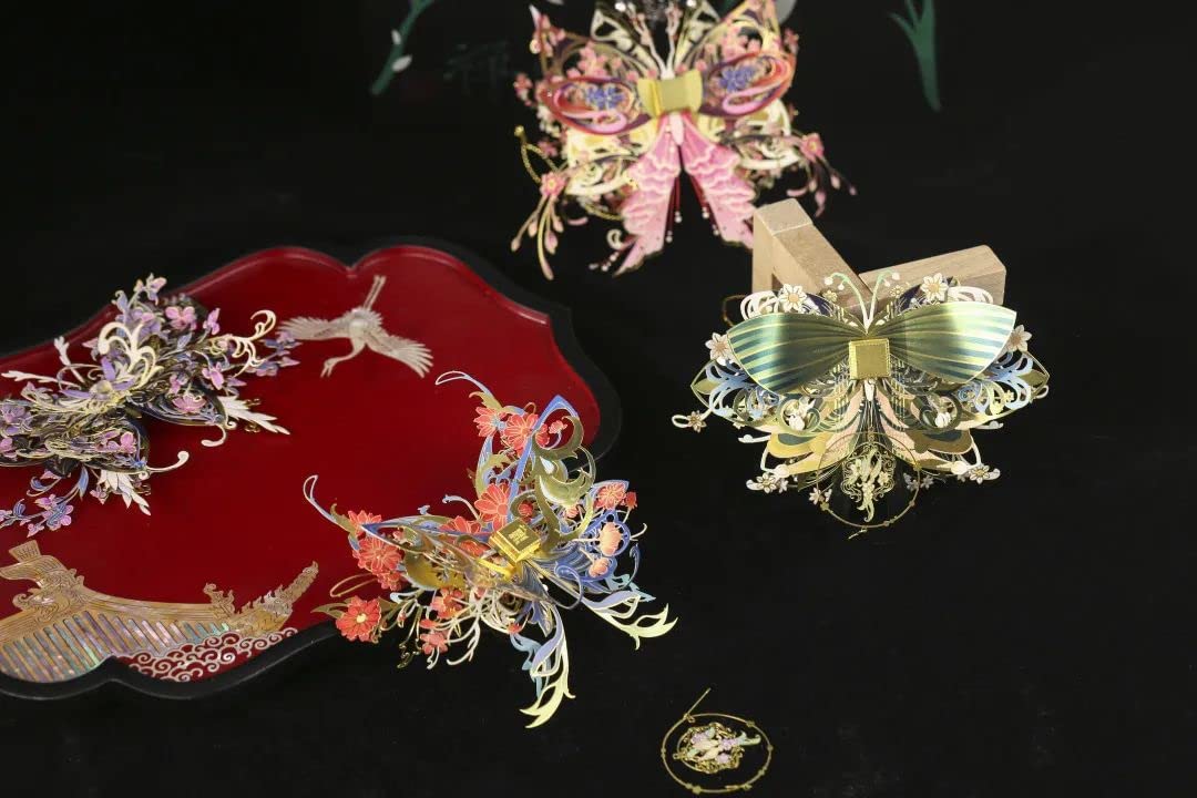 3D Metal Puzzle for Adults - Flower and Butterfly A-Spring Dawn Model Kit | DIY Miniature Building Set for Beginners | Unique Birthday, Christmas Gift for Dad & Home Decor | Relaxing Craft Activity for Stress Relief & Office Desk Display