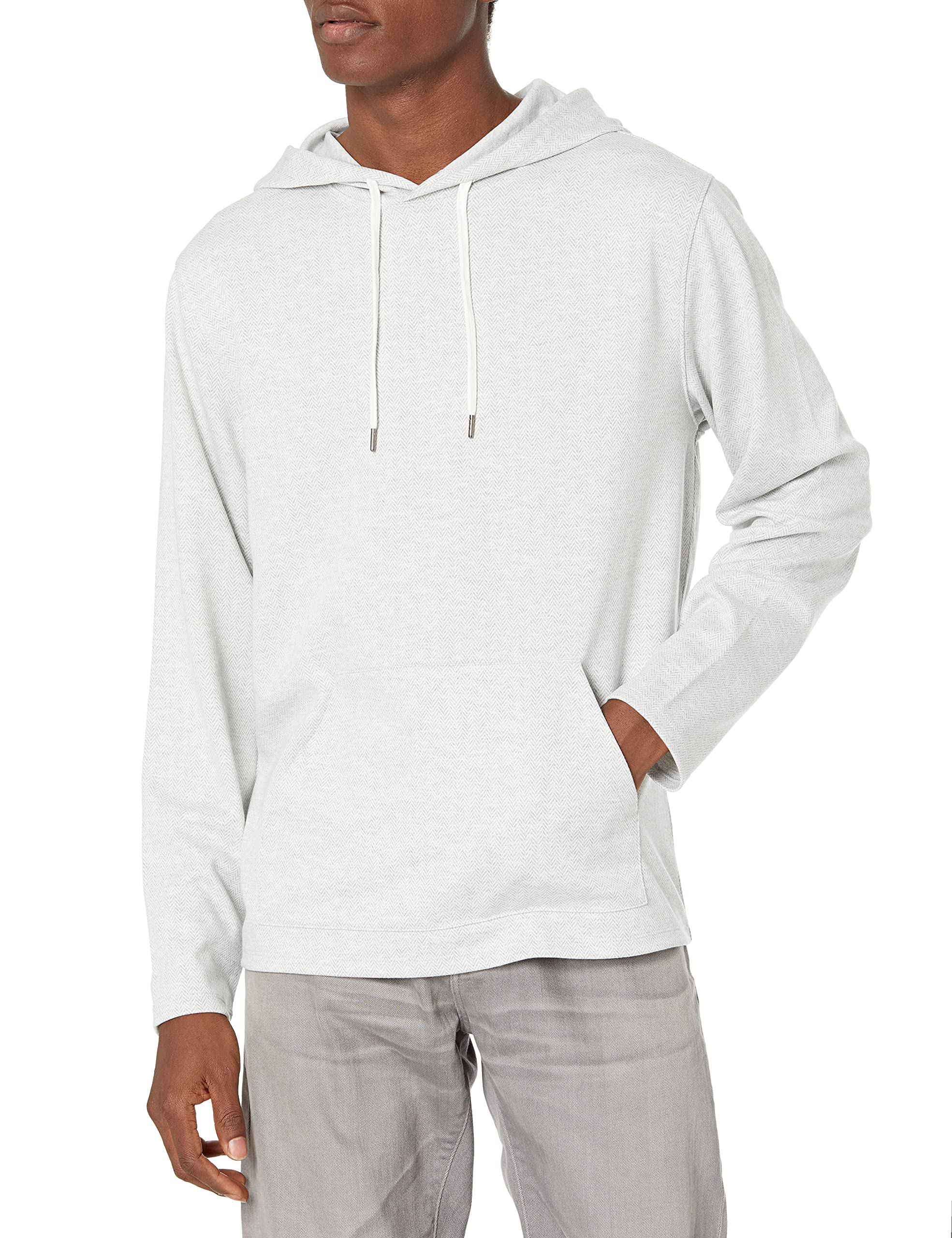 Vince Men's Herringbone Pullover Hoodie - Soft & Stylish Fleece Sweatshirt for Casual Wear & Outdoor Activities