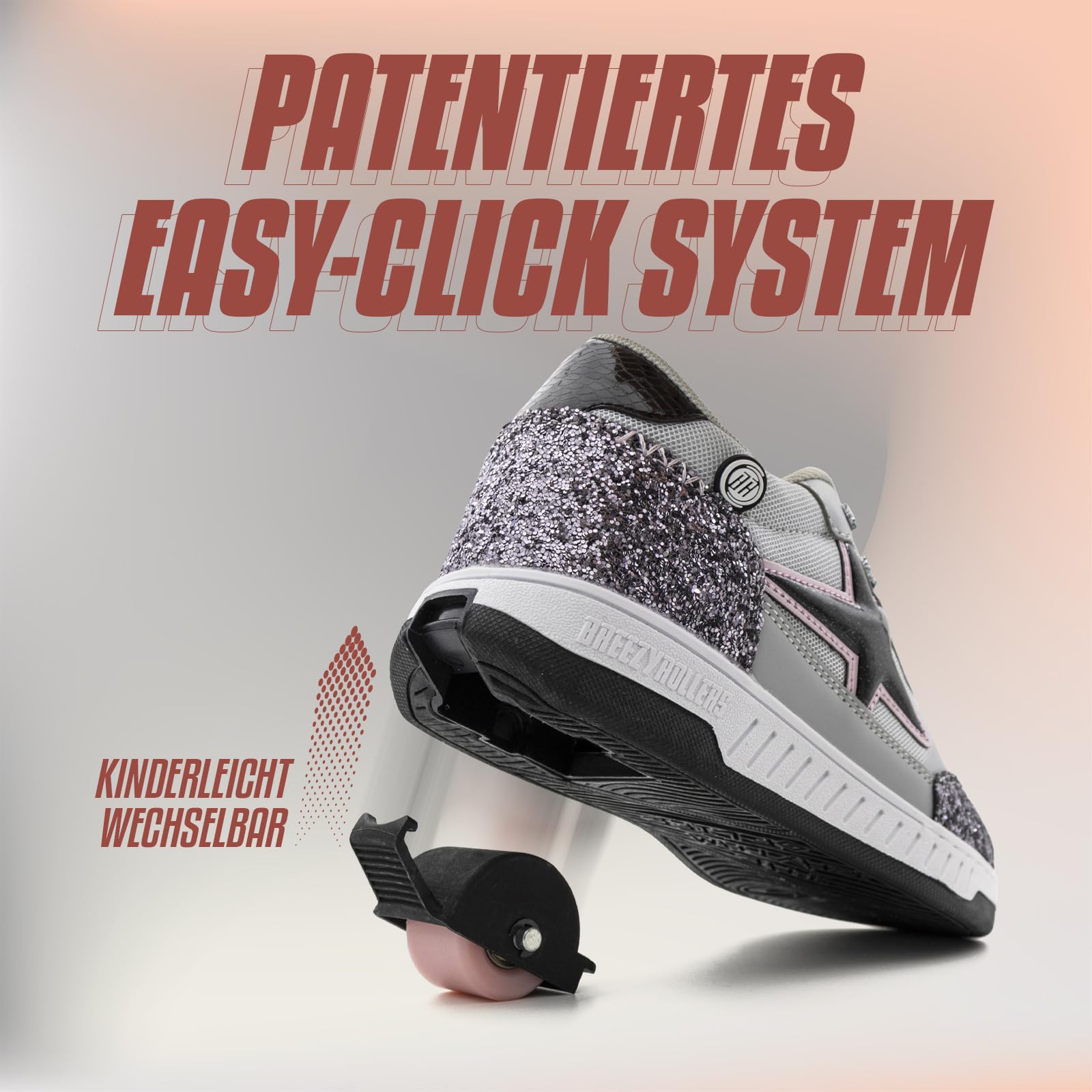 Breezy Rollers Kids Wheel Shoes | Convertible Roller Skates to Street Shoes in Seconds | Patented Click System | Perfect for Outdoor Play, Birthday Gifts & Fun Activities