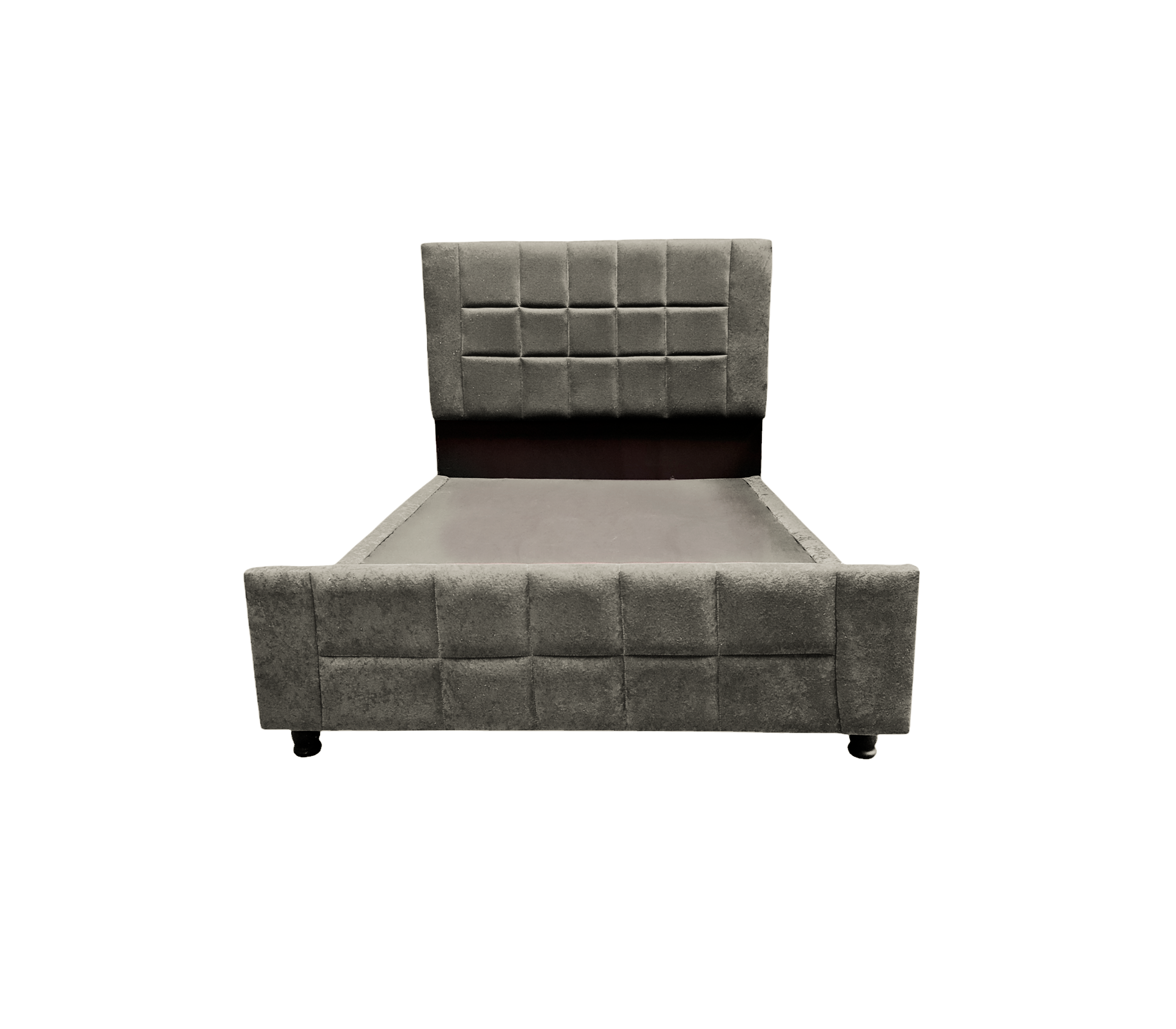 Queen Size Box Spring with Upholstered Bumper - Soft Suede Fabric for Bedroom, Guest Room, or Dormitory Use