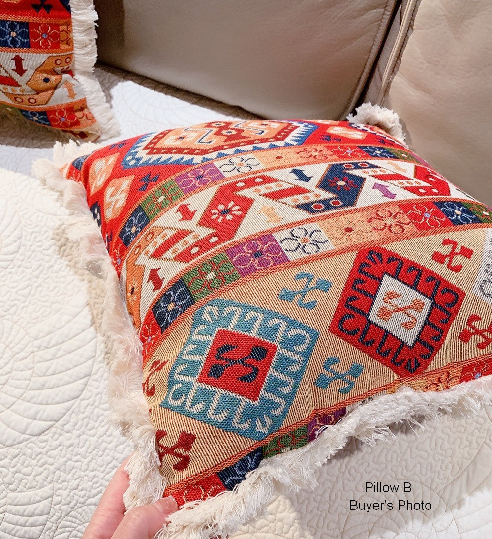 Bohemian Decorative Throw Pillows for Couch & Sofa - Oriental Geometric Living Room Accent Pillows - Perfect for Bedroom, Lounge & Home Decor