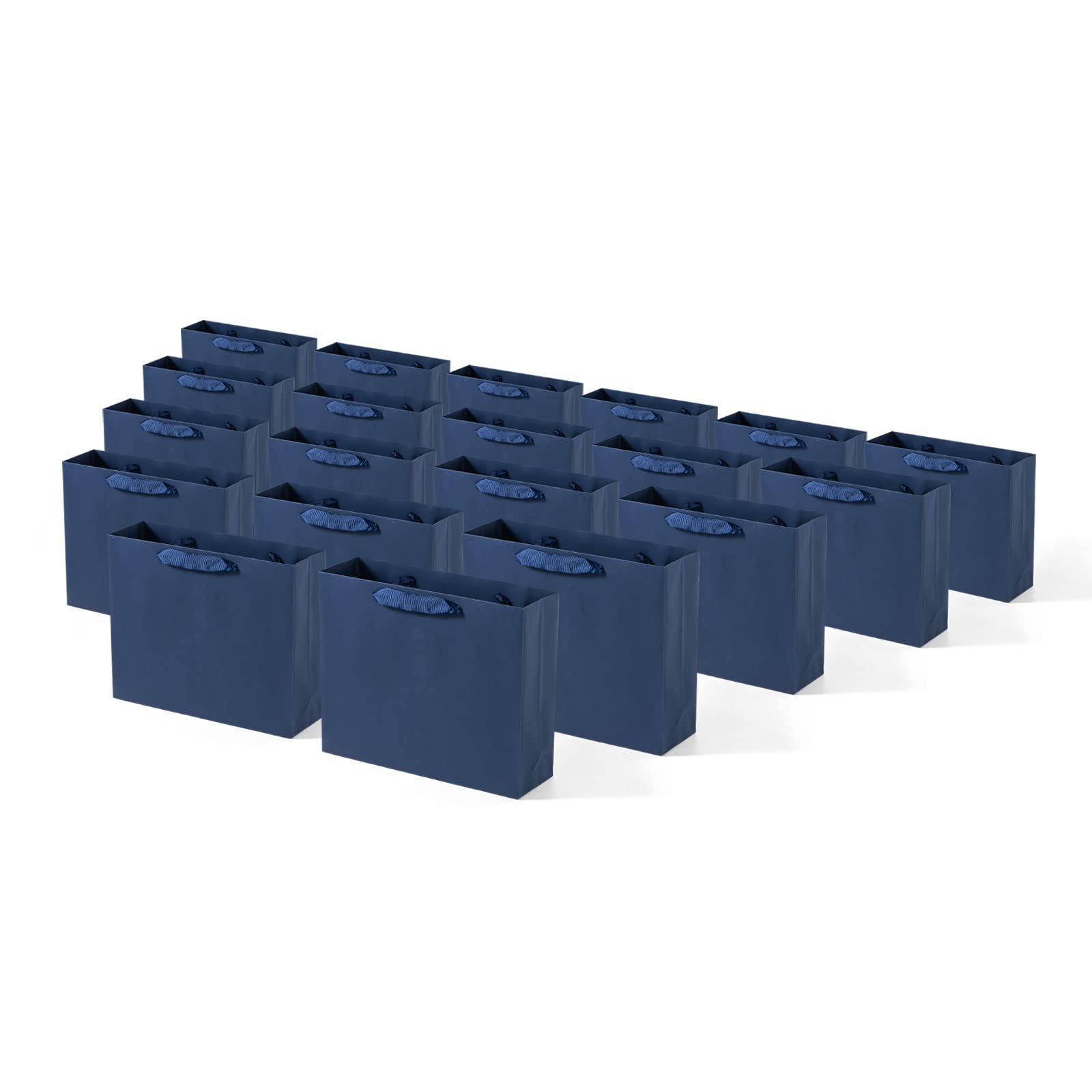 Premium Navy Blue Gift Bags with Handles - 10.6×3.1×8.7