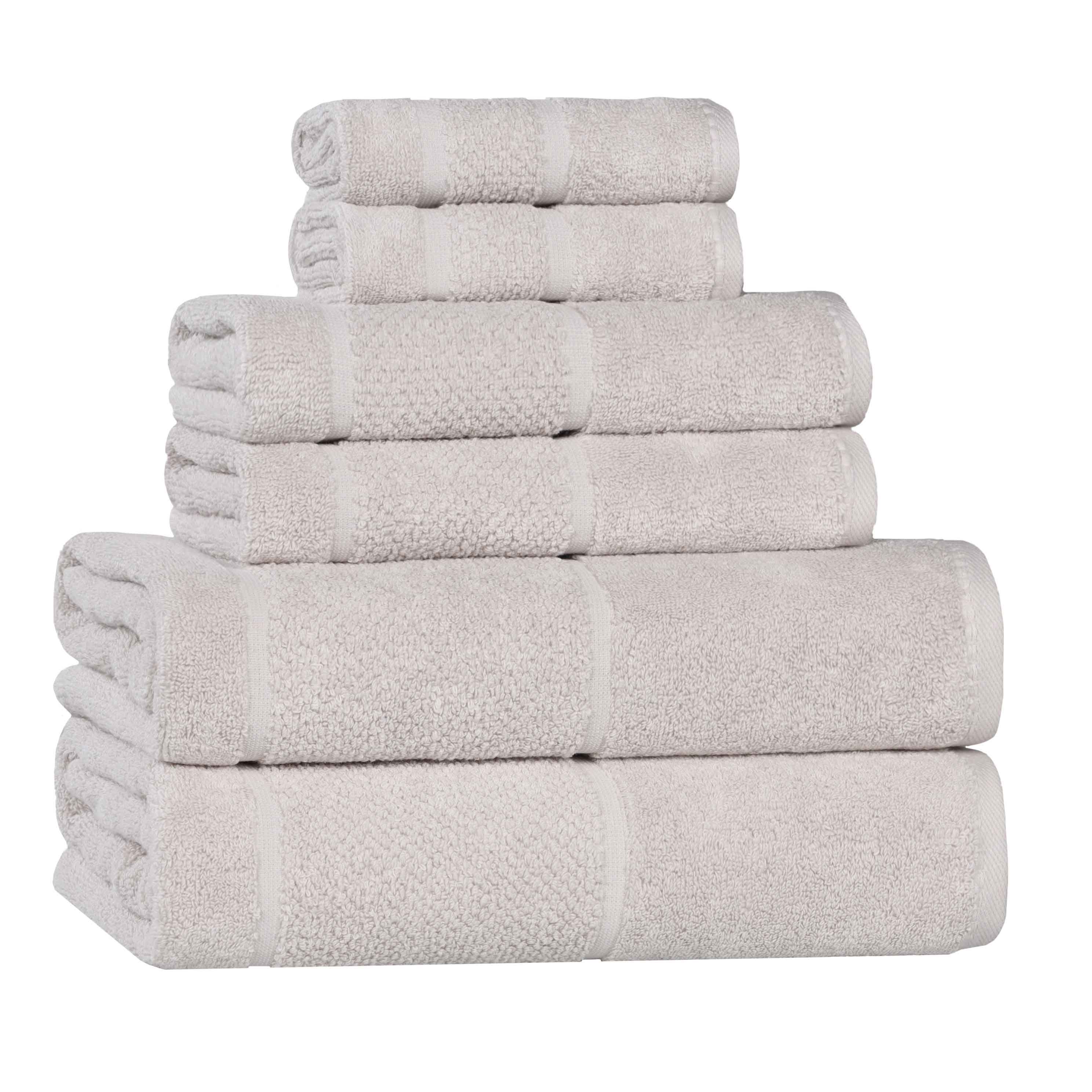 Premium 6-Piece Cotton Towel Set with Smart Twist & Broad Border - Soft, Absorbent Bath & Beach Towels for Home, Spa, and Travel