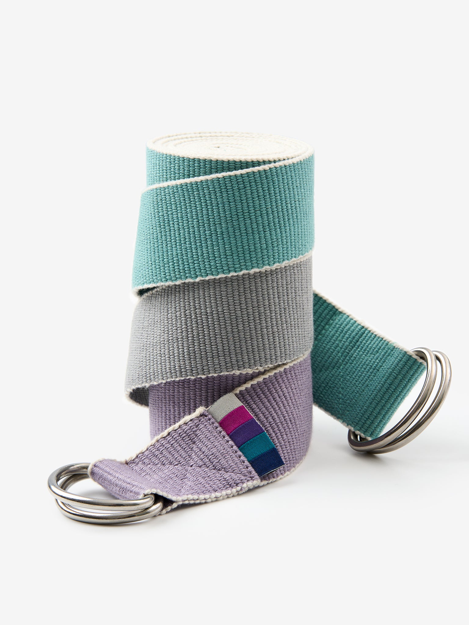 Yogamatters Organic Cotton Chambray D-Ring Yoga Belt for Stretching, Flexibility & Yoga Poses - Perfect for Home Practice & Studio Sessions