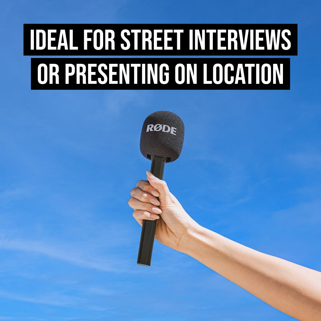 RØDE Interview GO Handheld Adaptor for Wireless Microphones (Black) - Professional Podcasting & Broadcast Recording Accessory