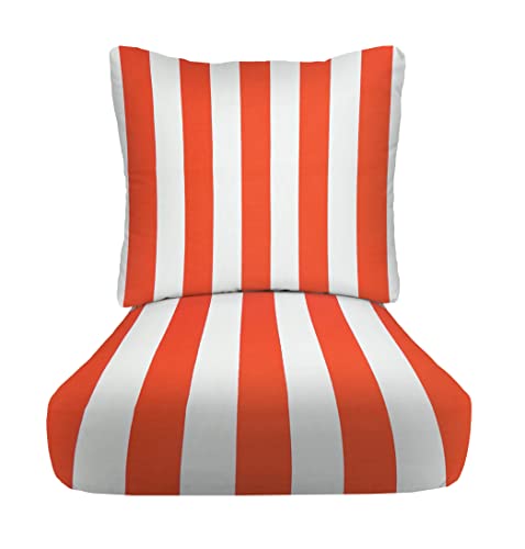 Coral & White Stripe