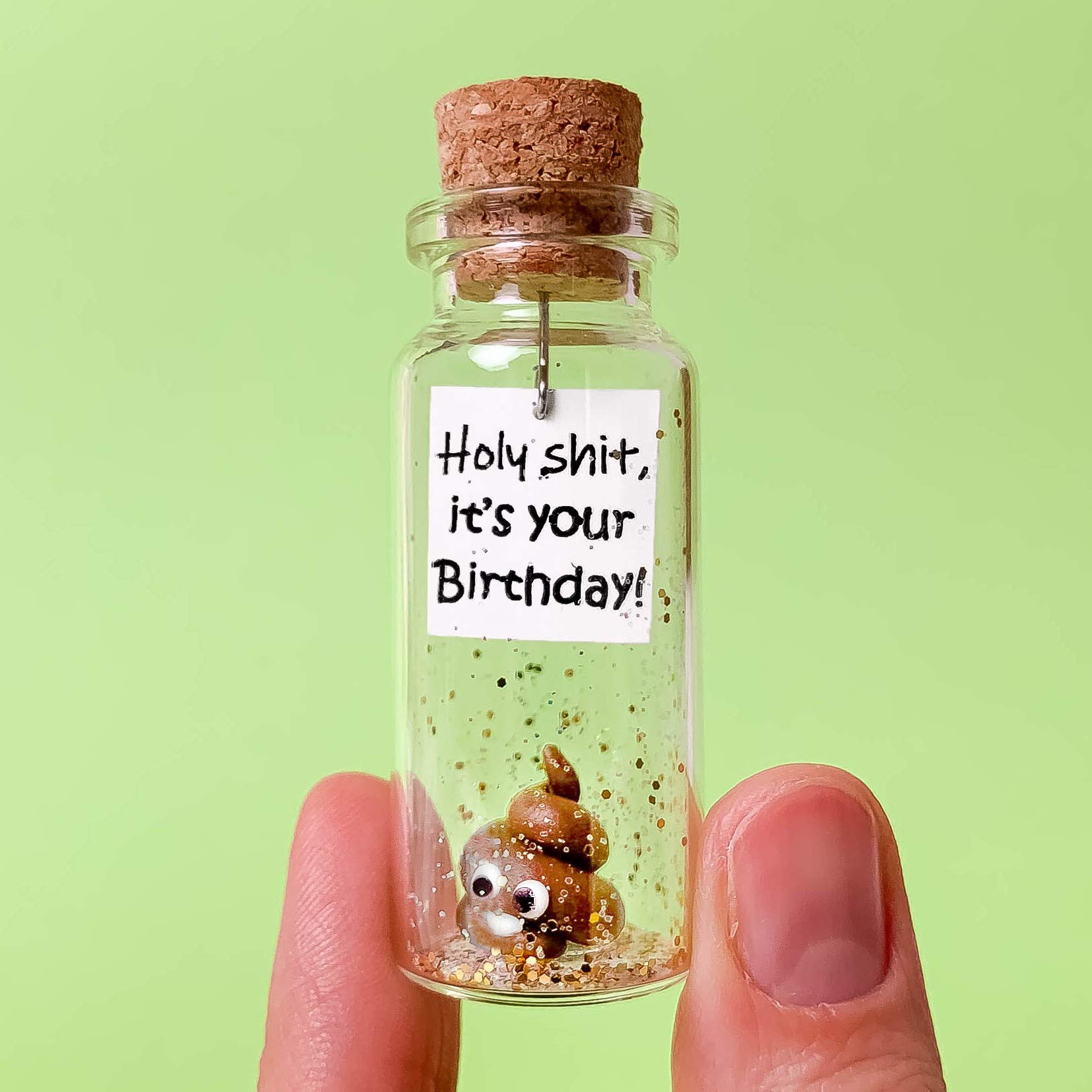 Funny Message in a Bottle Birthday Gift - Unique Classy Present for Men & Women | Cute Decorative Bottle with Brown Poop Design | Perfect for Birthday Parties, Office Gifts & Surprise Celebrations