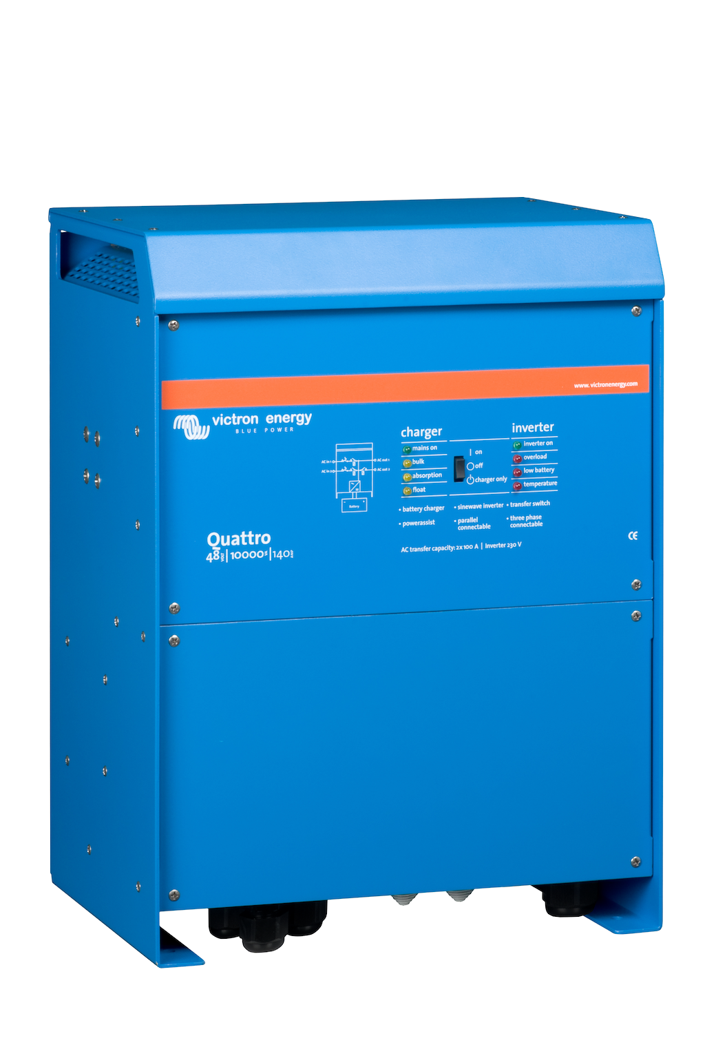 Quattro 48V 10000VA 140A 230V Inverter Charger with 50A Auxiliary VE.Bus - Perfect for Off-Grid Solar Systems, Marine & RV Power Backup