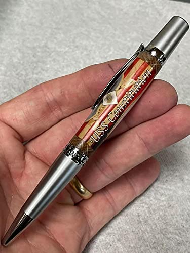 Authentic USS Constitution Sail & Wood Ship Pen with Certificate of Authenticity - Perfect for History Buffs, Collectors & Unique Gifts