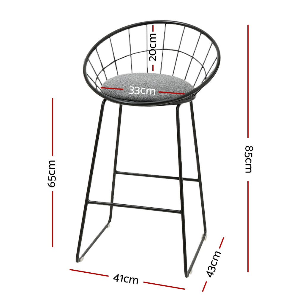 2 Pack Bar Stools with Padded Seat & Metal Frame - Perfect for Kitchen Island, Breakfast Nook & Home Bar Decor