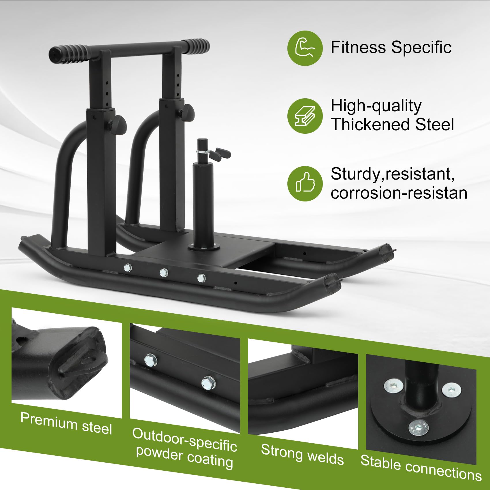 **Heavy Duty Adjustable Weight Sled for Strength Training - Fitness Sled Workout Equipment for Muscle Building & Explosive Power - Compatible with 1