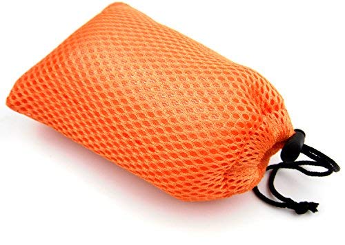 10 Pack Orange Nylon Mesh Drawstring Bags 9x14cm - Perfect for Organizing Mini Items, Cellphones & MP3 Players | Great for Travel, Gym & Daily Storage