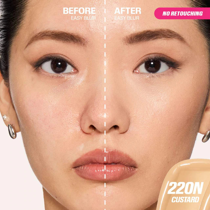 HUDA BEAUTY Easy Blur™ Natural Airbrush Foundation with Niacinamide - Lightweight, Buildable Coverage for Flawless Skin | Perfect for Everyday Wear & Special Occasions