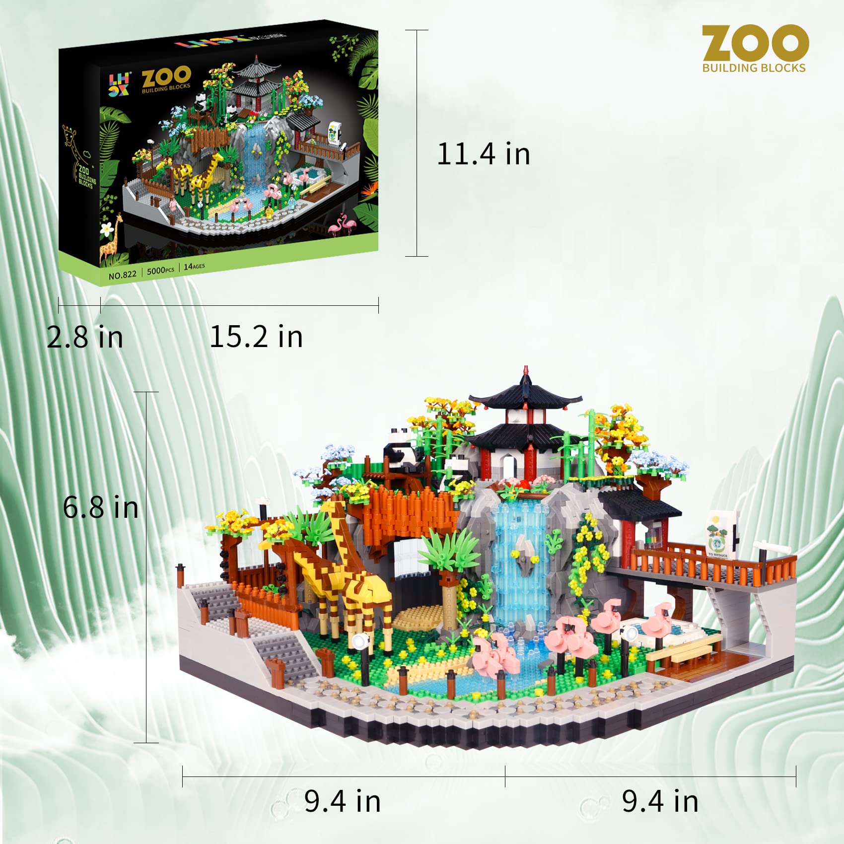5000PCS Micro Mini Blocks City Zoo Animals Building Set - Creative Zoological Park Construction Toy for Kids & Adults Ages 14+ - Perfect Gift for Birthday, Christmas & STEM Learning Activities