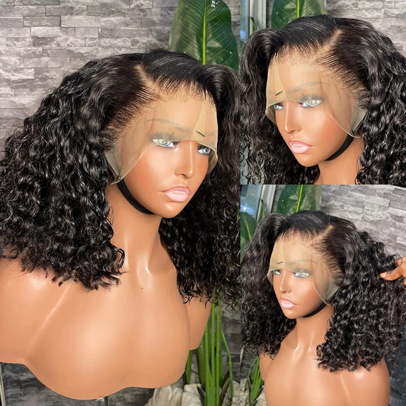 Eullair Short Curly Glueless Bob Wig | Lace Front Human Hair Wigs | Straight & Body Wave Lace Frontal Wig for Women | Perfect for Daily Wear, Cosplay & Special Occasions