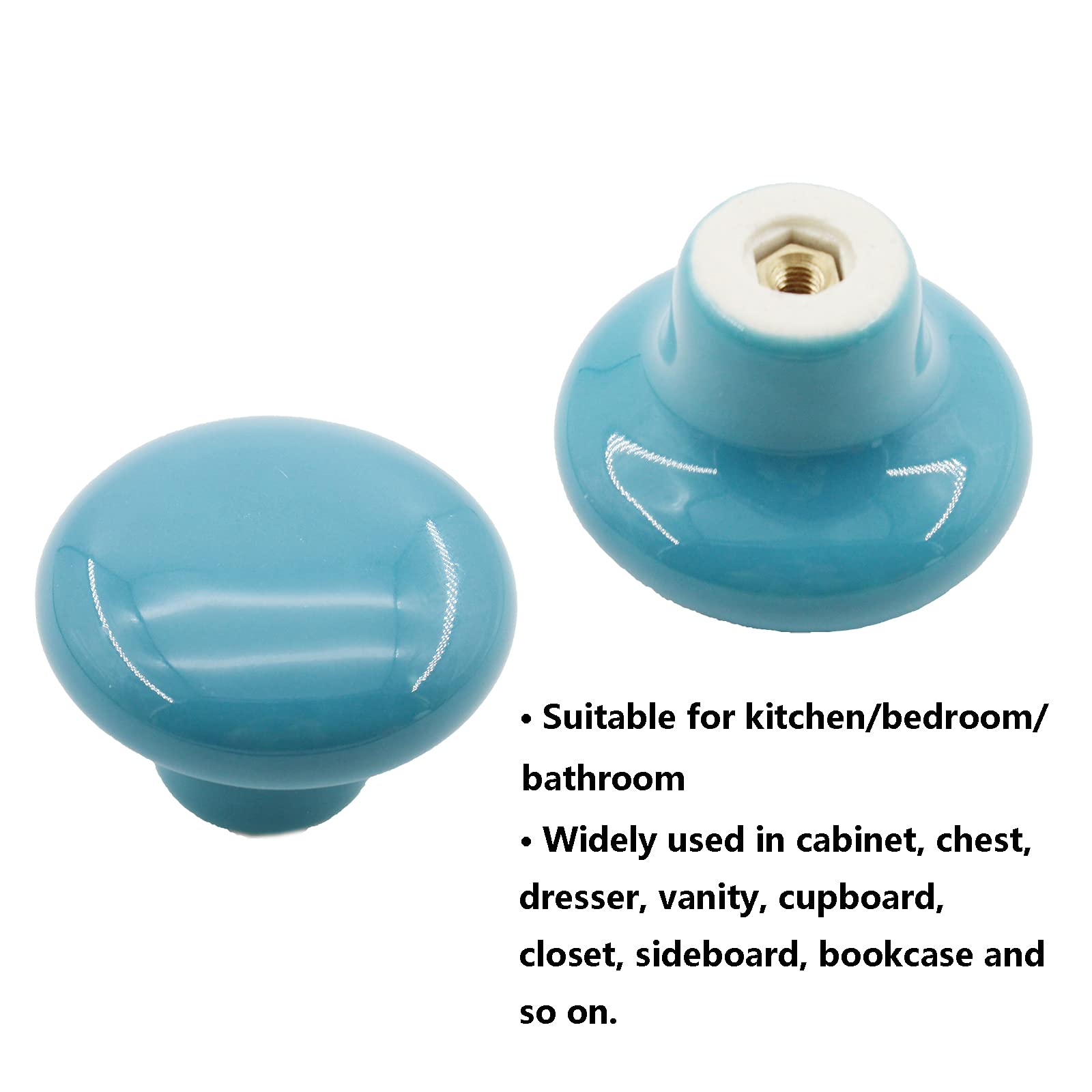6 Pack Ceramic Cabinet Knobs - Handmade Decorative Round Drawer Knobs for Kitchen, Dresser, Wardrobe & Bathroom | Unique Home Improvement Hardware for Office Desk, Bedroom Closet & DIY Furniture Upgrade